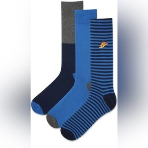 Hot Sox Men's Fun Conversation Starter Crew Socks - 3 Pair Pack Pizza